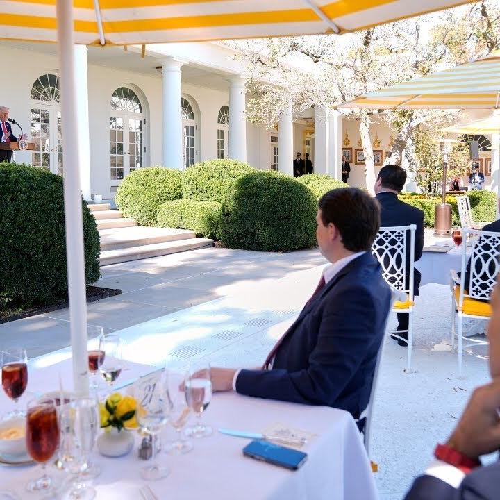 Trump hosts Senate Republicans at the newly revamped Rose Garden Club